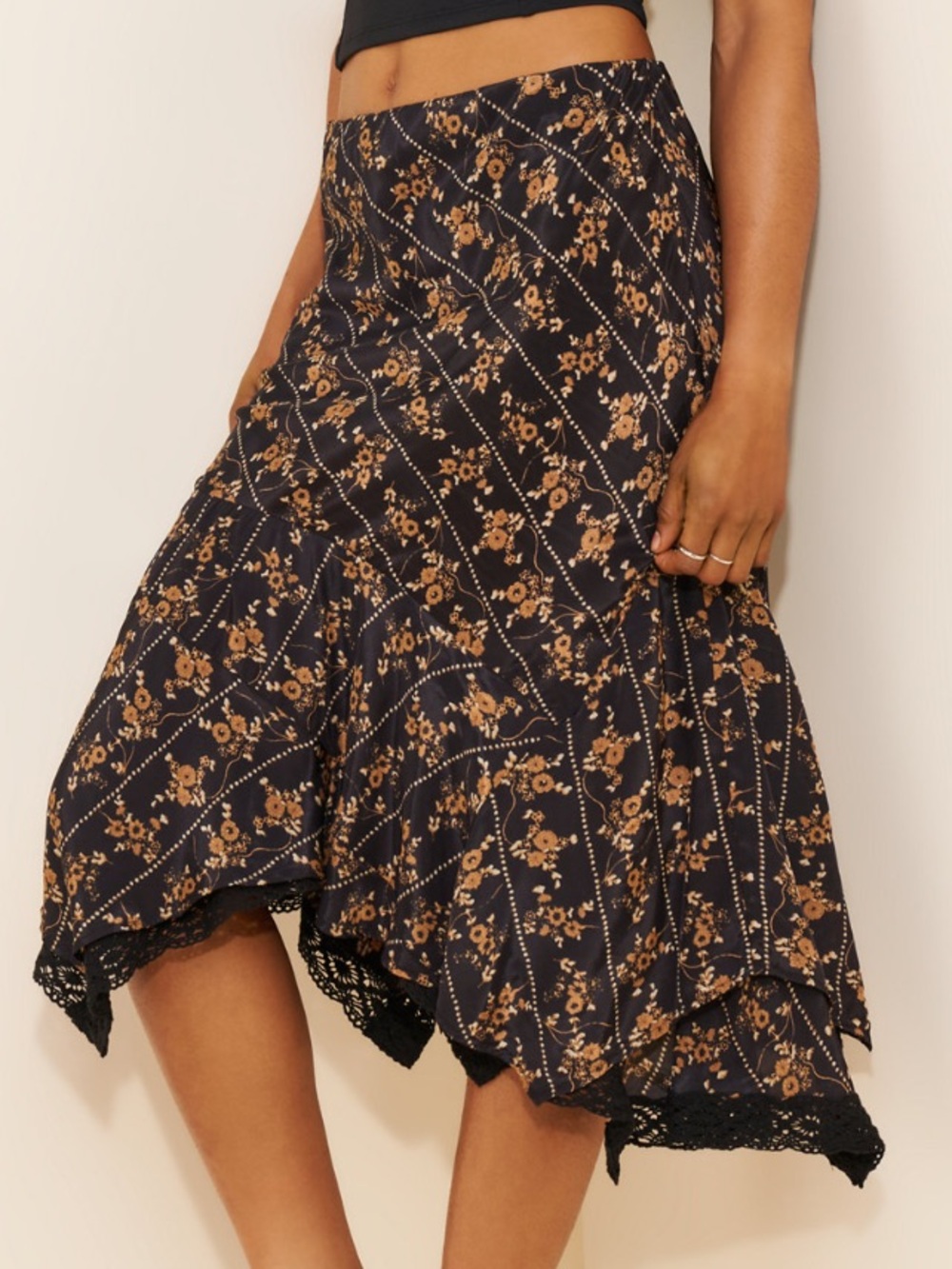 Free People Bali Sweet Escape Skirt in Black Combo
